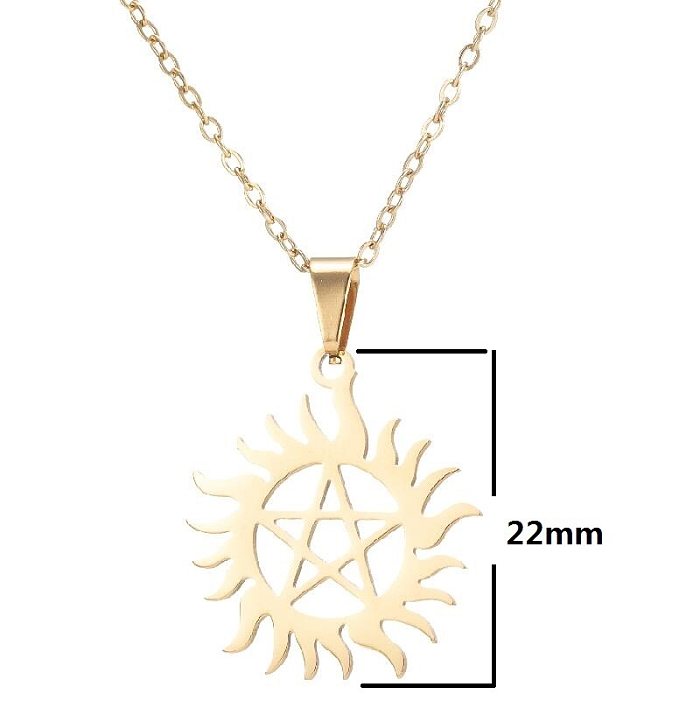 INS Style Geometric Stainless Steel  Plating Necklace 1 Piece