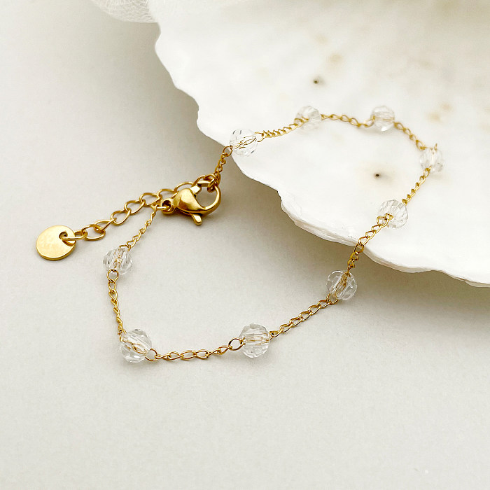 Estilo vintage estilo simples cor sólida chapeamento de aço inoxidável pulseiras banhadas a ouro