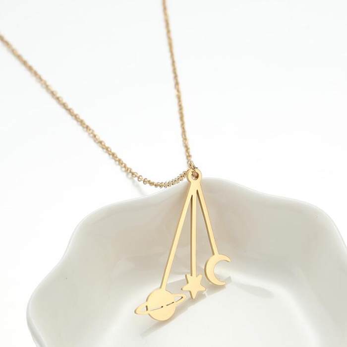 Fashion Geometric Stainless Steel  Stainless Steel Plating Pendant Necklace
