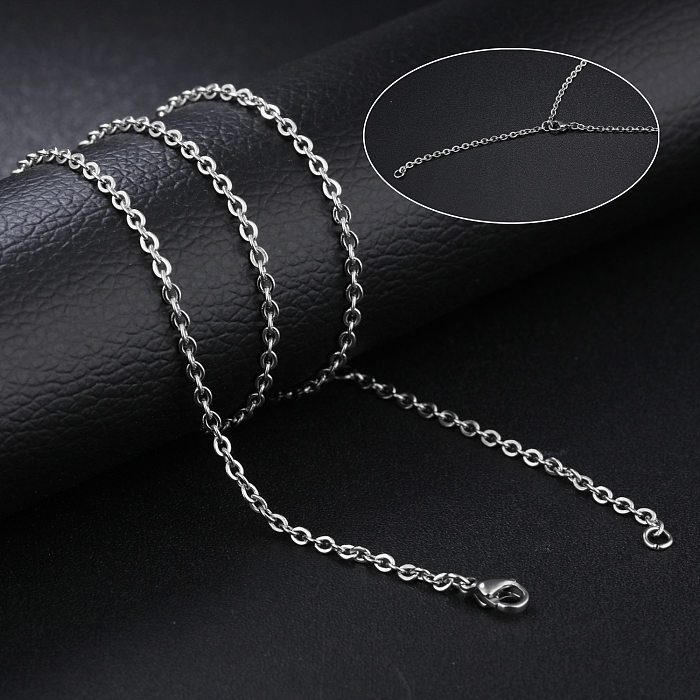 New Stainless Steel Chain Single O Word Necklace