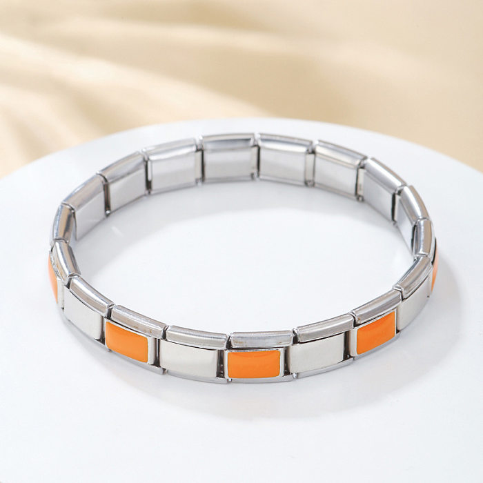 Retro Rectangle Stainless Steel Plating Bangle