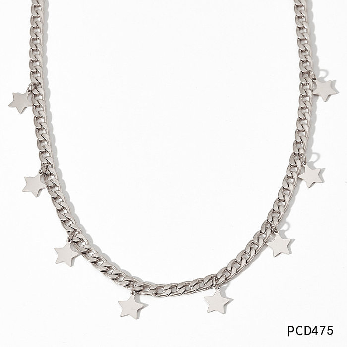 Simple Style Star Stainless Steel  Plating Necklace 1 Piece