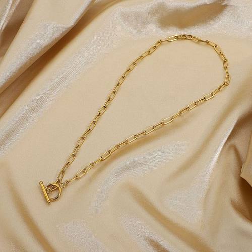 Elegant Simple Style Classic Style Solid Color Stainless Steel  Toggle Necklace