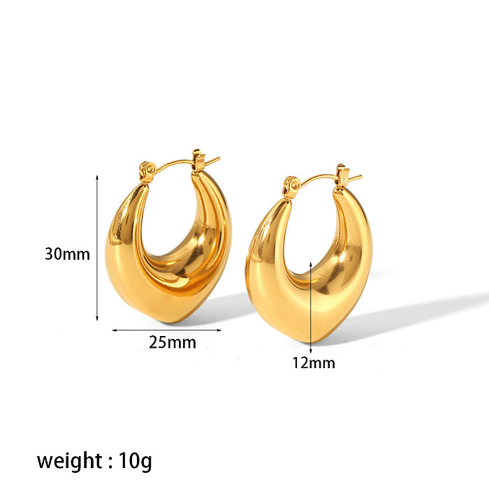 1 Pair Casual Simple Style U Shape Plating Stainless Steel  18K Gold Plated Earrings