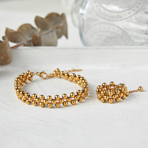 Fashion Geometric Titanium Steel Gold Plated Bracelets 1 Piece