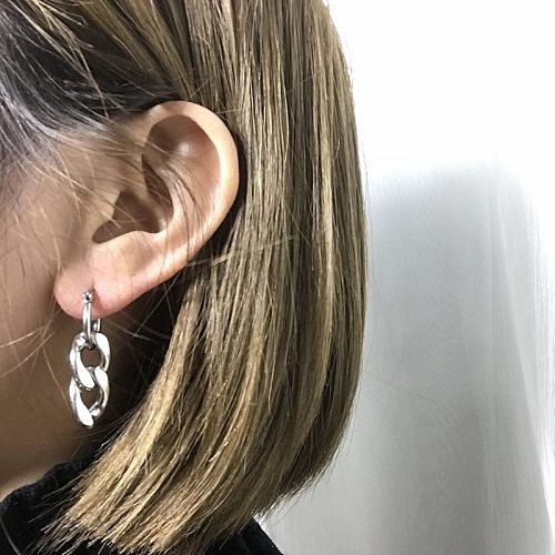 Boucles d'oreilles pendantes géométriques en acier inoxydable, Style Simple, 1 paire