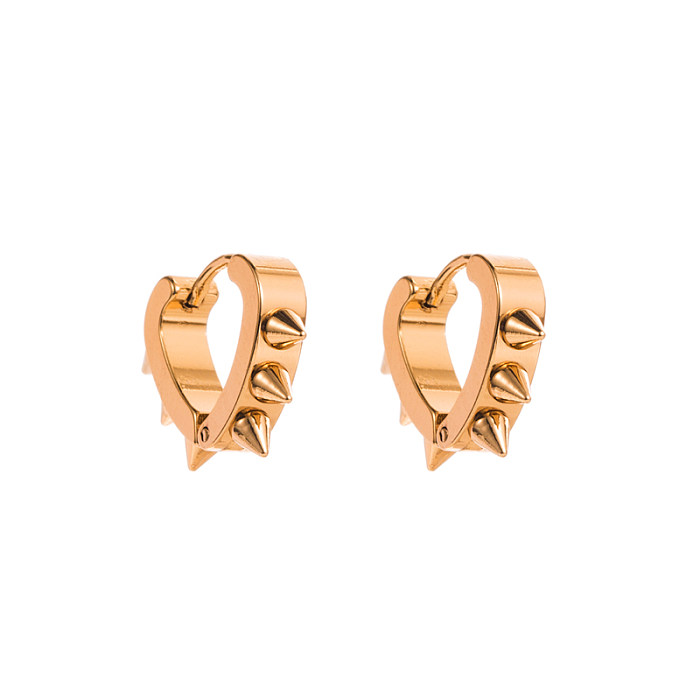 Mode U forme coeur forme acier inoxydable placage diamant strass boucles d'oreilles boucles d'oreilles pendantes 1 paire
