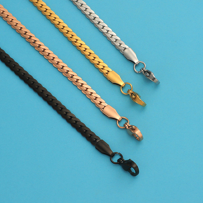 Basic-Armbänder im klassischen Stil mit einfarbiger Edelstahlbeschichtung, vergoldet und versilbert