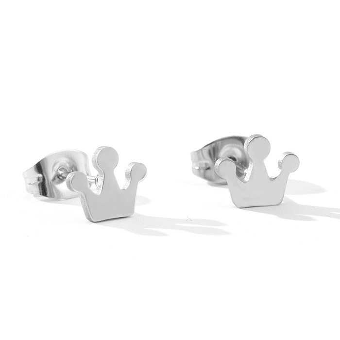 Simple New Stainless Steel  Geometric Small Earrings Ear Buckle Ear Clip Earrings Wholesale