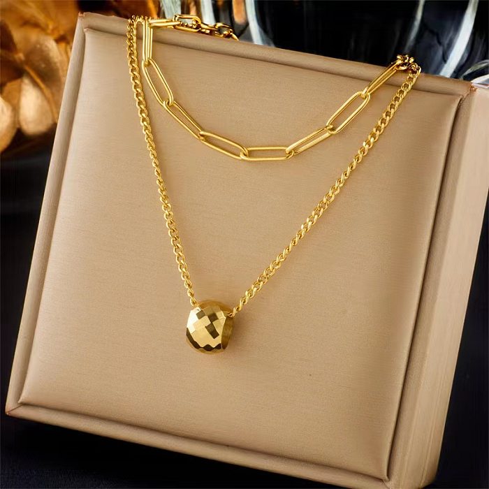 Hip-Hop Exaggerated Simple Style Star Stainless Steel  Plating Three-dimensional Metal 18K Gold Plated Layered Necklaces