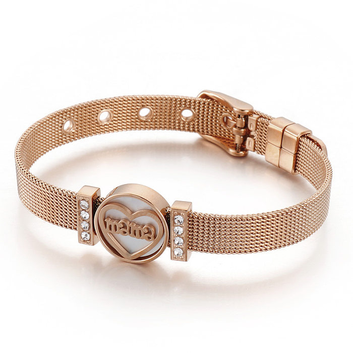 Jewelry Fashion Stainless Steel Mesh Belt Adjustable Heart-shaped Bracelet
