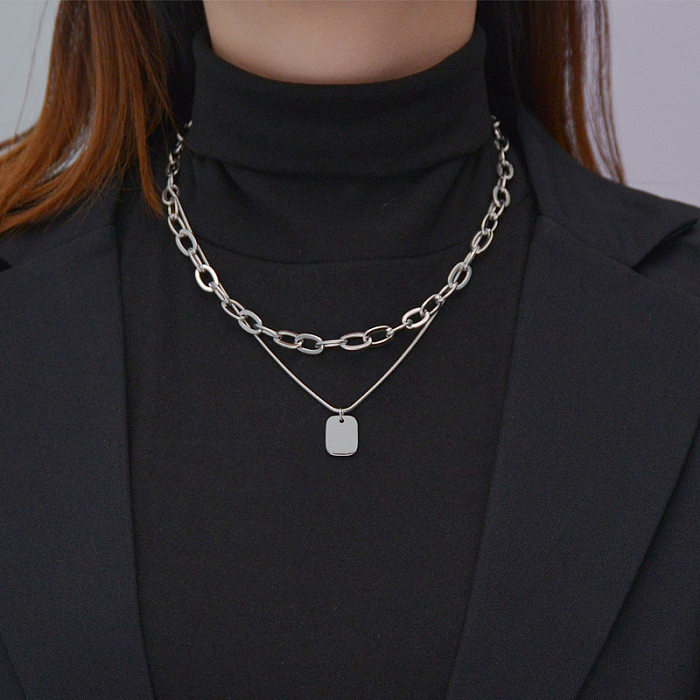 Fashion Geometric Stainless Steel  Necklace Polishing Stainless Steel  Necklaces