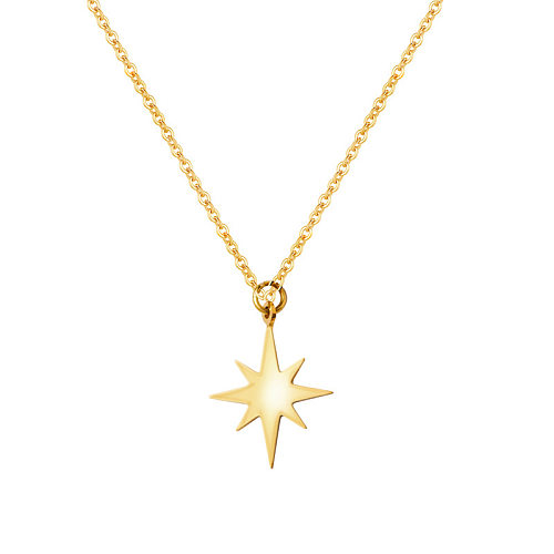 Collier pendentif étoile à Six branches, chaîne de clavicule féminine courte en acier inoxydable
