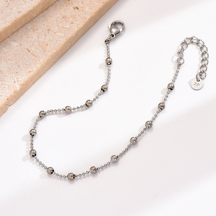 Simple Style Solid Color Stainless Steel Chain Bracelets