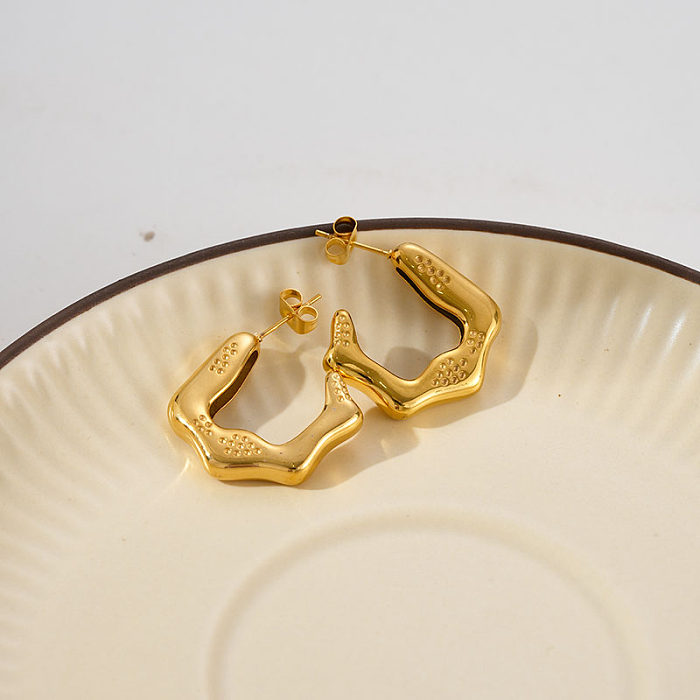 1 Pair Basic Korean Style Geometric Plating Stainless Steel  Gold Plated Earrings