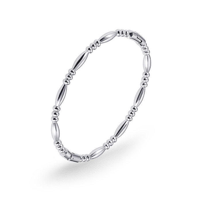 Simple Style Solid Color Stainless Steel Plating Bangle