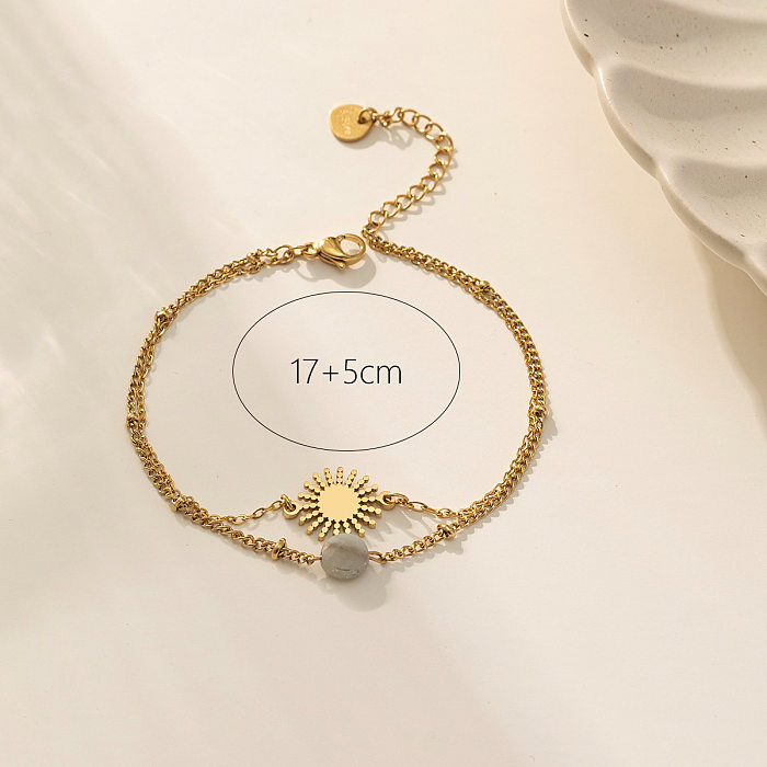 Simple Style Sun Stainless Steel Plating 18K Gold Plated Bracelets