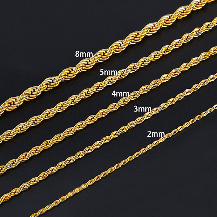 1 Piece Hip-Hop Geometric Stainless Steel  Stainless Steel Chain Necklace