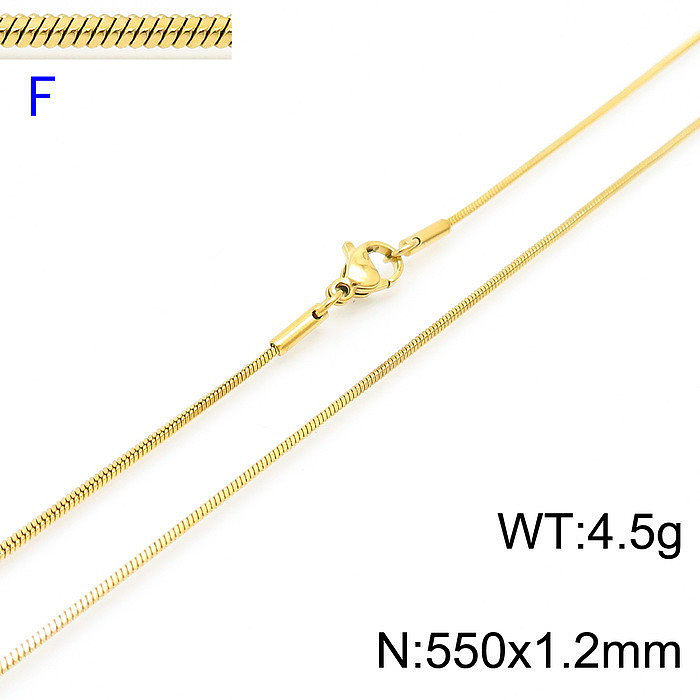 Modische, schlichte, vergoldete Halskette mit Schlangenkette aus Edelstahl