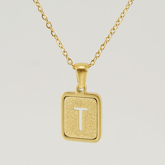 Fashion Letter Square Stainless Steel Necklace Stainless Steel  Necklaces