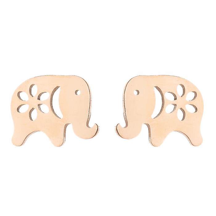 Damen-Ohrringe im schlichten Tier-Stil aus Edelstahl ohne eingelegte Ohrstecker aus Edelstahl
