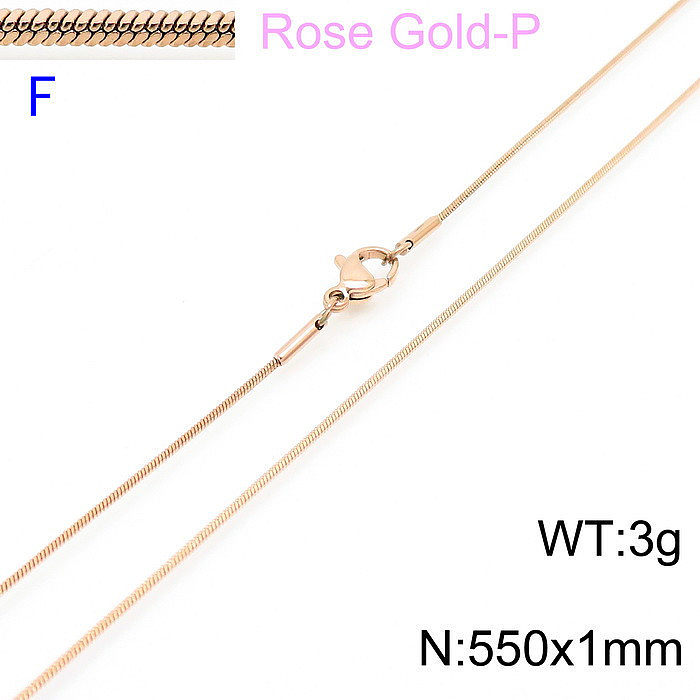 Fashion Simple Stainless Steel Snake Chain Gold Plated Necklace