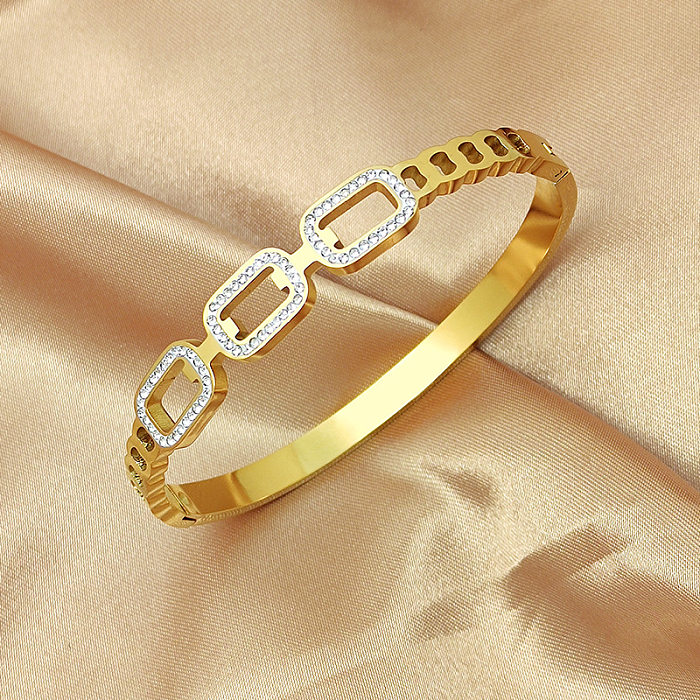 Bracelet plaqué or 18 carats avec trèfle à quatre feuilles de style romain rétro, vente en gros