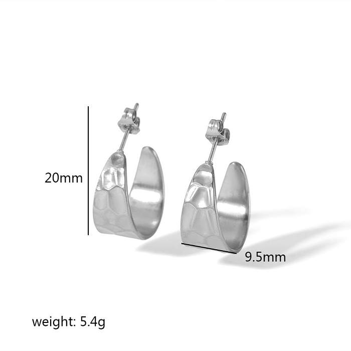 1 paire de clous d'oreilles plaqués or 18 carats, Style Simple, forme C, placage de polissage, en acier inoxydable