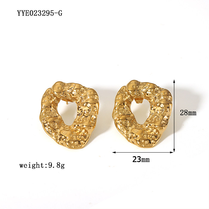 1 paire de clous d'oreilles plaqués or 18 carats, Style Simple, couleur unie, placage irrégulier