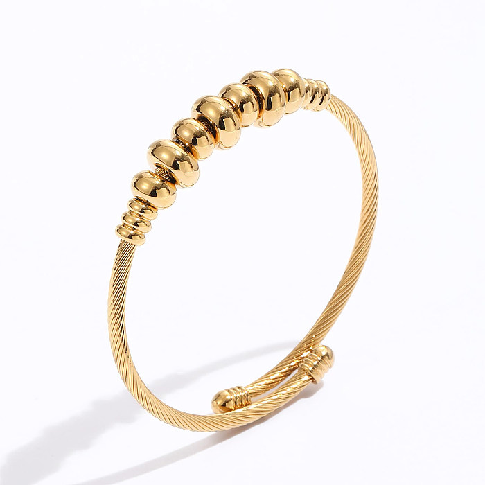 Moda espiral listra aço pulseira chapeamento pulseiras de cobre