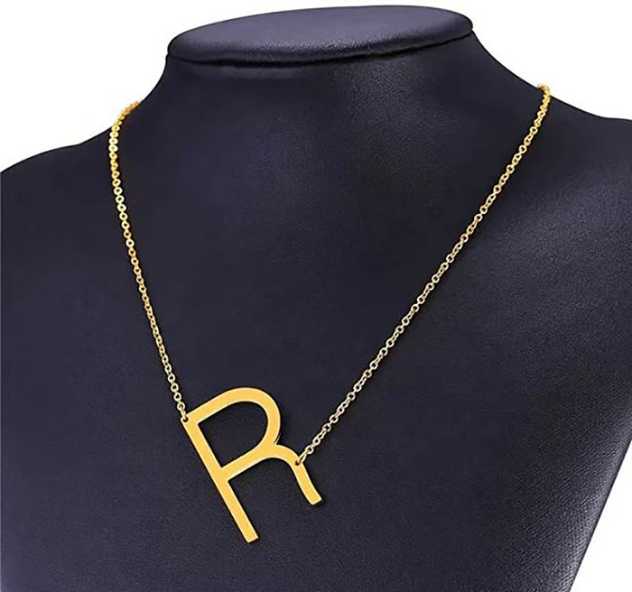 1 Stück modische Halskette mit Buchstaben-Edelstahlbeschichtung