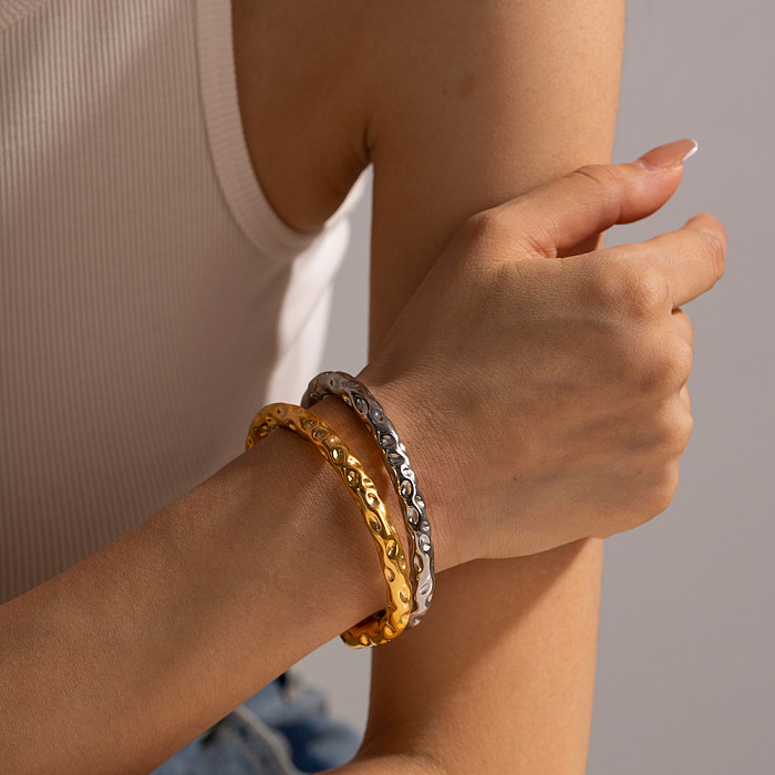IG estilo C dá forma a pulseiras de punho banhadas a ouro 18K de aço inoxidável a granel