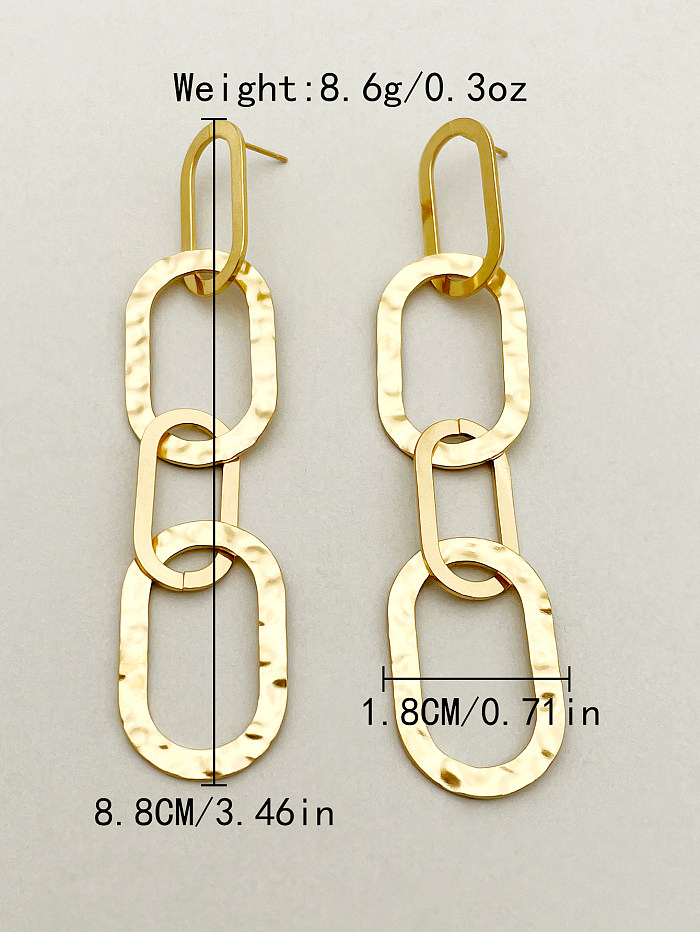 1 Pair Elegant Streetwear Oval Polishing Plating Stainless Steel  Gold Plated Drop Earrings