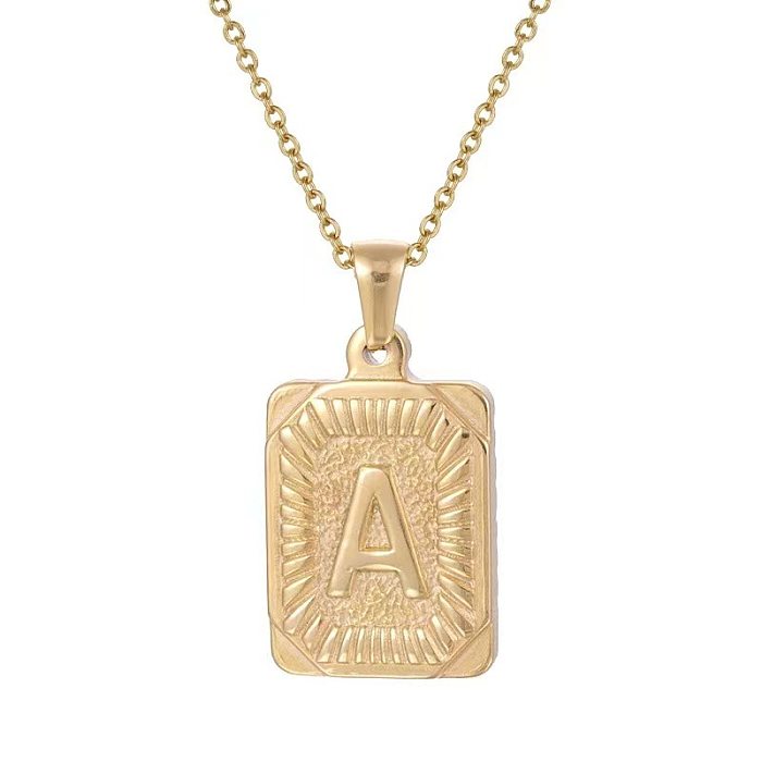 Hip-Hop Letter Stainless Steel Plating Gold Plated Pendant Necklace