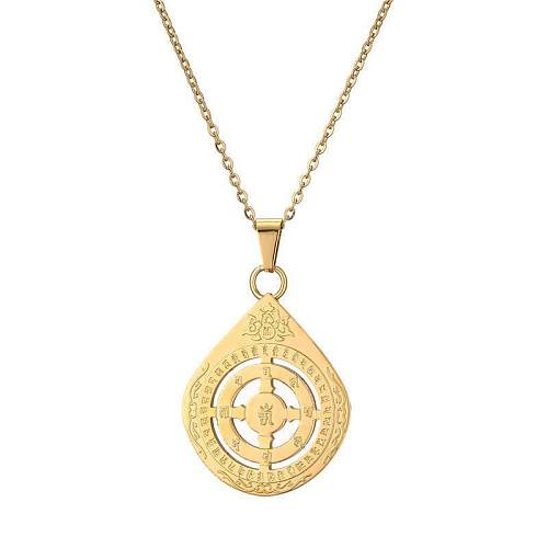 Casual Solid Color Stainless Steel  Plating Pendant Necklace