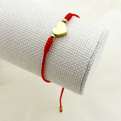 Klassische, romantische, herzförmige Edelstahl-Metall-Polierbeschichtung, vergoldete Armbänder