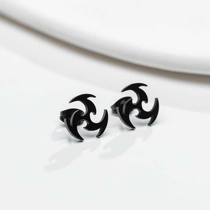 1 Pair Simple Style Geometric Letter Heart Shape Stainless Steel  Plating Ear Studs