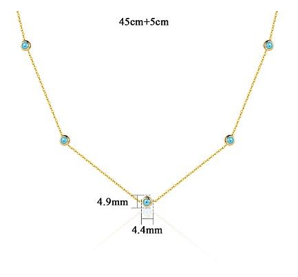 Großhandels-einfache Art-Augen-Edelstahl-Türkis-Halskette