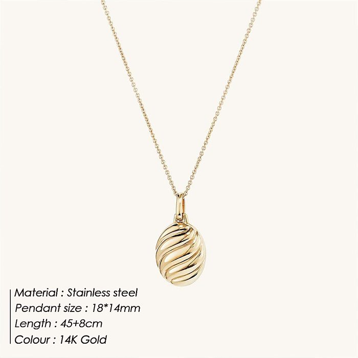 Simple Style Geometric Stainless Steel  Plating Pendant Necklace 1 Piece