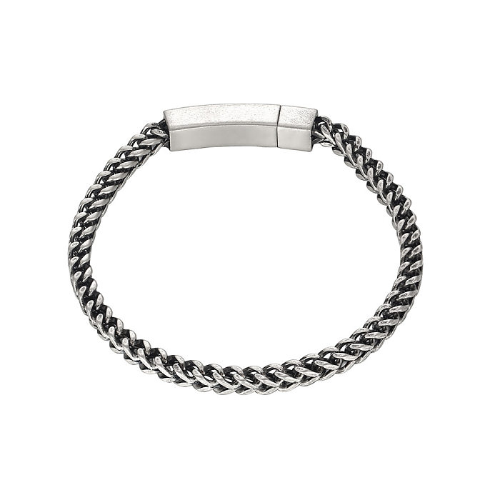 Bracelets en acier titane de couleur unie, style rétro simple, vente en gros