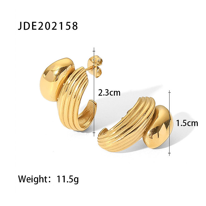 Brincos de orelha geométricos de aço inoxidável da moda em camadas brincos de aço inoxidável banhados a ouro