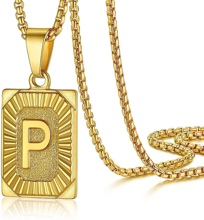 Fashion Letter Stainless Steel  Plating Pendant Necklace 1 Piece