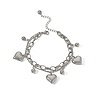 Wholesale Casual Hip-Hop Modern Style Round Heart Shape Stainless Steel Plating 18K Gold Plated Bracelets
