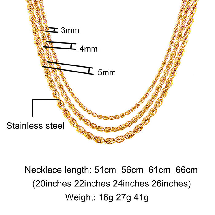 Simple Style Solid Color Stainless Steel  Polishing Necklace