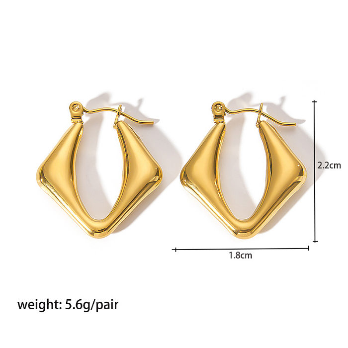1 Pair Streetwear Irregular Plating Stainless Steel  Hoop Earrings