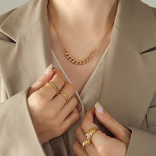 Simple Style Geometric Stainless Steel Plating Necklace