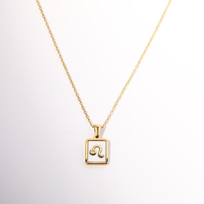 Simple Style Constellation Stainless Steel Plating 18K Gold Plated Pendant Necklace