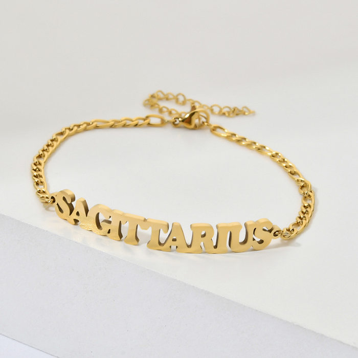 Fashion Letter Edelstahl vergoldete Armbänder