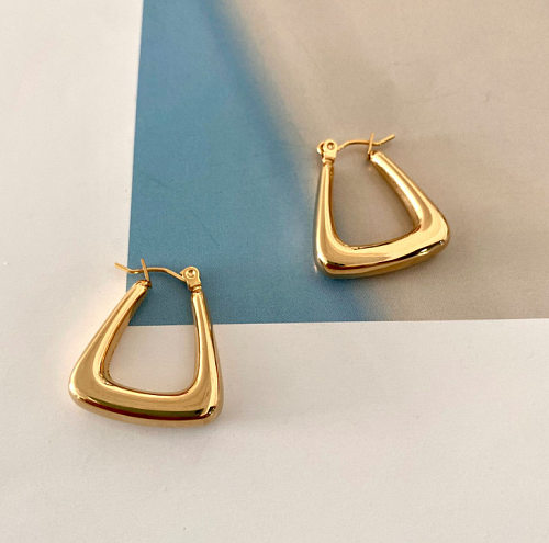 Geometrische Damen-Ohrringe aus Edelstahl im Retro-Stil mit Überzug aus Edelstahl