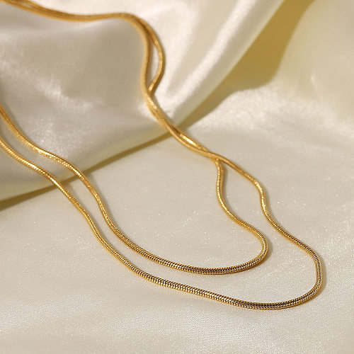 Colliers géométriques en acier inoxydable plaqué or, ras du cou à la mode